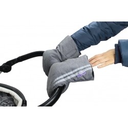 Mufka do wózka/rękawice Grey z odblaskiem