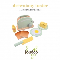 JOUECO Drewniany toster + akcesoria śniadaniowe