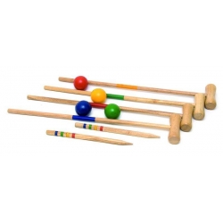 Krokiet gra drewniana 24 elementy - dla dzieci i dorosłych-109560