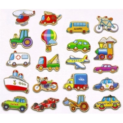 Magnesy drewniane dla dzieci - Pojazdy-114722