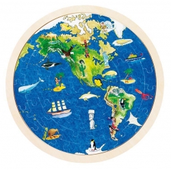 Puzzle dwustronne mapa Świata-355243